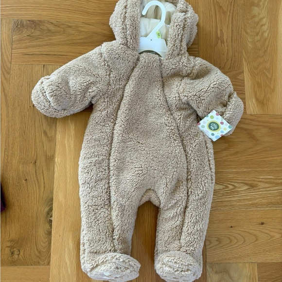 Little Me Tan Sherpa Baby Puffer - Picture 1 of 1